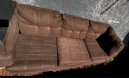 2 browns sofas