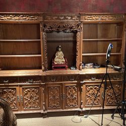 Large ornate custom bookcase