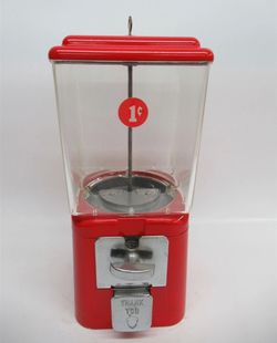 Antique Vintage Acorn Gumball Candy Machine with Key