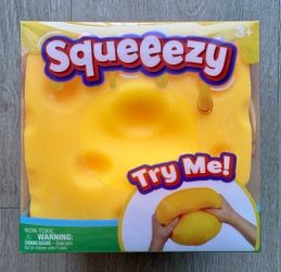 Sunny Days Jumbo Squeezy Cheese Yellow Squishy Toy Stress Relief Sensory Fun NEW