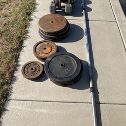 Weights And Straight Bar