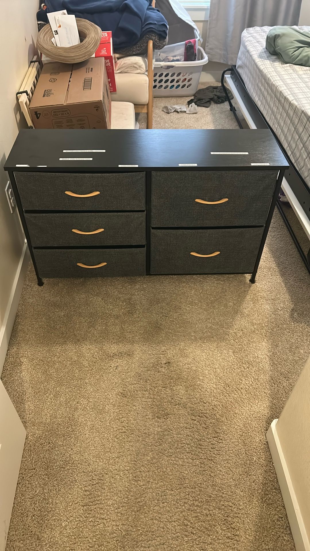 5 Drawer Fabric Dresser 