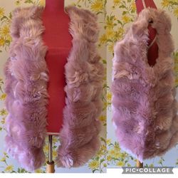 New, Faux fur sleeveless coat size L