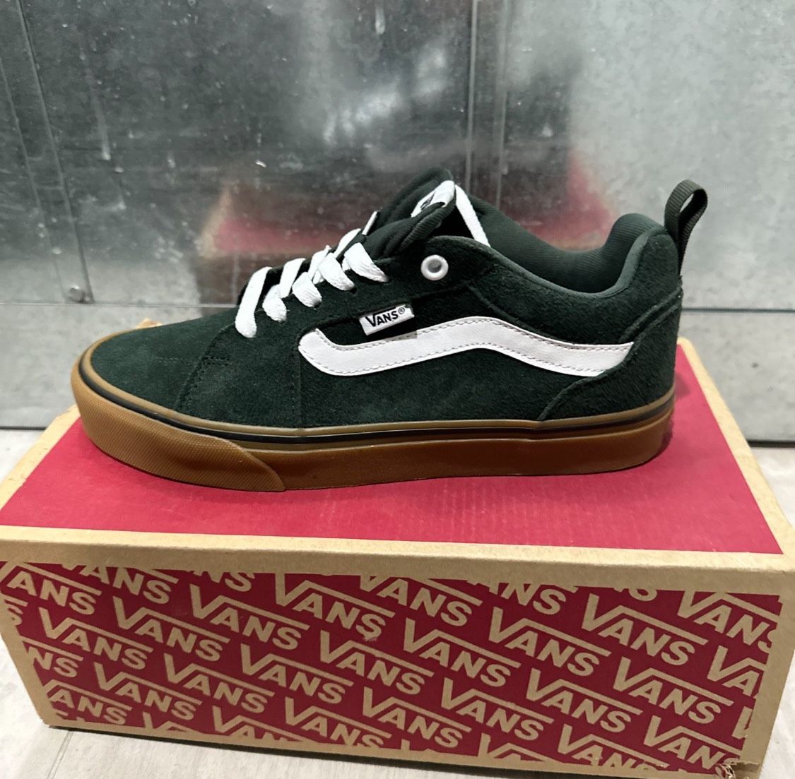 Big Kid Green Suede Vans Old School