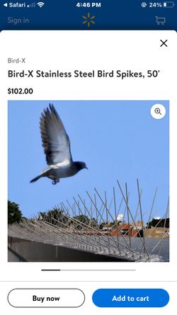 Bird X stainless steel spikes 50 feet. New in box