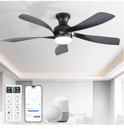 42 Inch Smart Ceiling Fans with Lights and Remote, APP Control