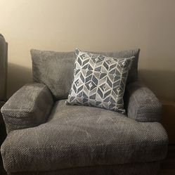 Gray and Hits Of Blue On The Pillows