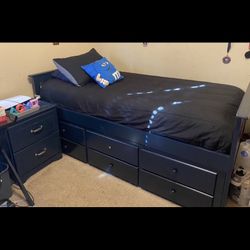 Twin Trundle Bed With Night Stand