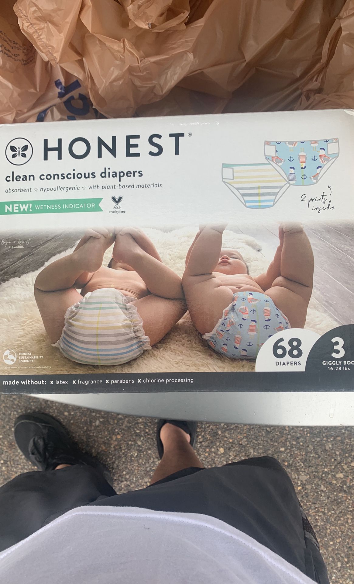 Honest Clean Conscious Diapers Size 3 (16-28 Lbs) 68 Diapers