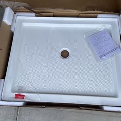 DreamLine SlimLine 34 In. D X 42 In. W X 2 3/4 In. H Center Drain Single Threshold Shower Base In White, DLT-1134420 