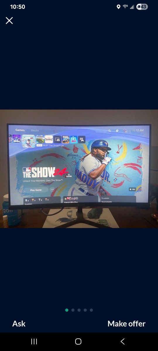 CRUA 24” Curved Gaming Monitor, 180Hz/144Hz FHD 1080P, Support 120% sRGB, AMD FreeSync, Low Motion Blur