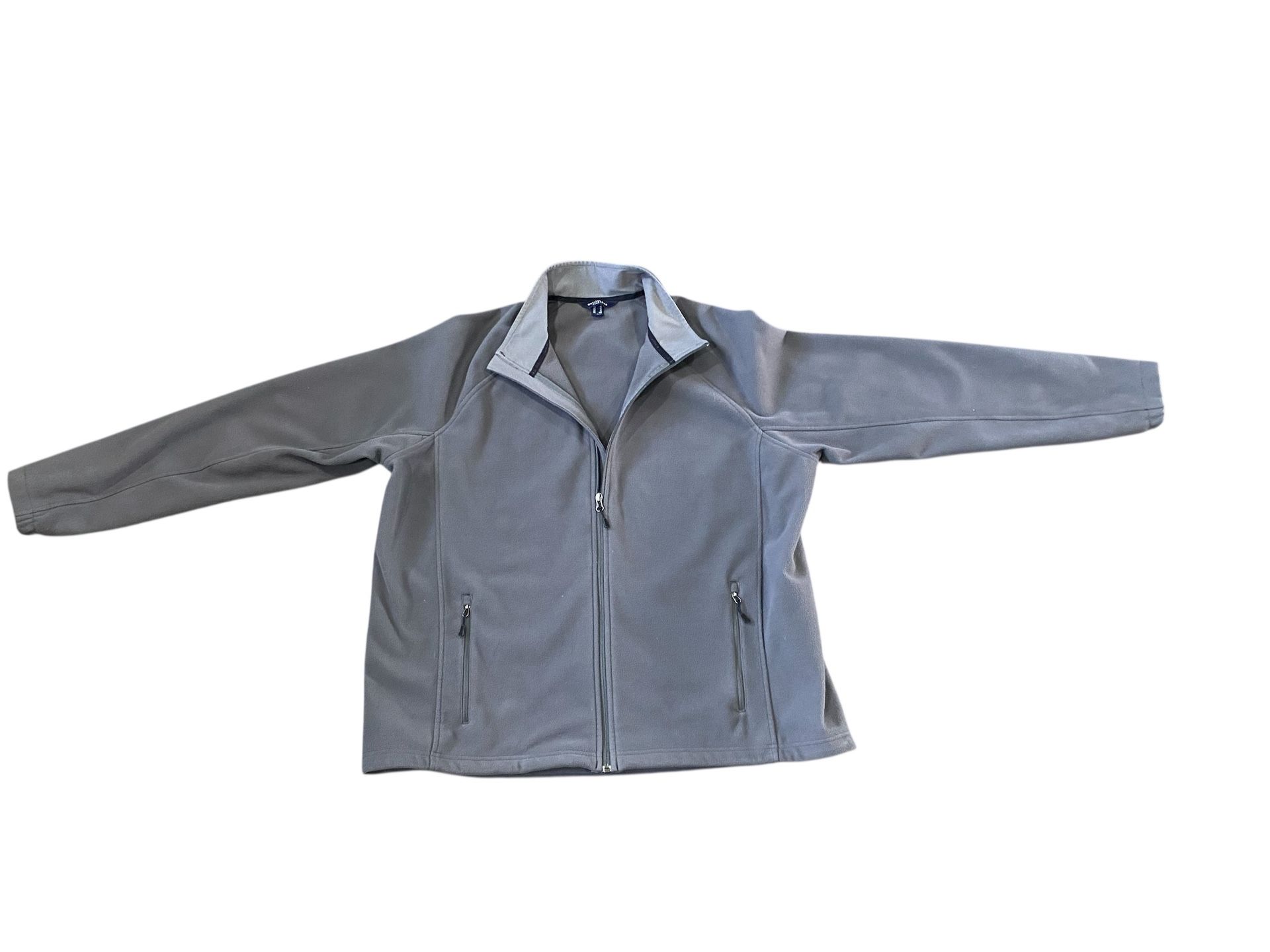 The Outfitters by Land’s End Men’s Gray Zip Up Fleece Jacket Size XL