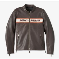 Harley-Davidson Men's Victory Lane II Leather Jacket Java Brown NEW w TAGS