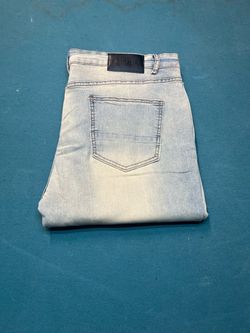 Ajenda Light Wash Stacked Jeans, Sz 42