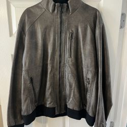 Men’s Calvin Klein Brown Faux Leather Jacket XL