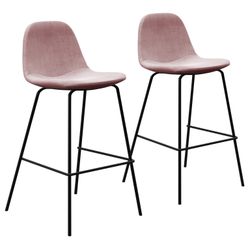 Pink Velvet Bar And Counter Stools (2 Included) Price Negotiable 