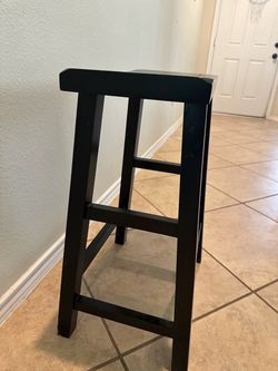Black Wood Saddle Seat Bar Stool