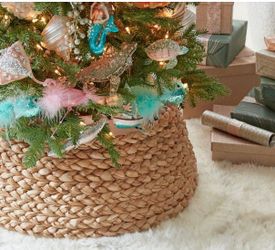 Pottery Barn Handcrafted Basket- Tree Collar