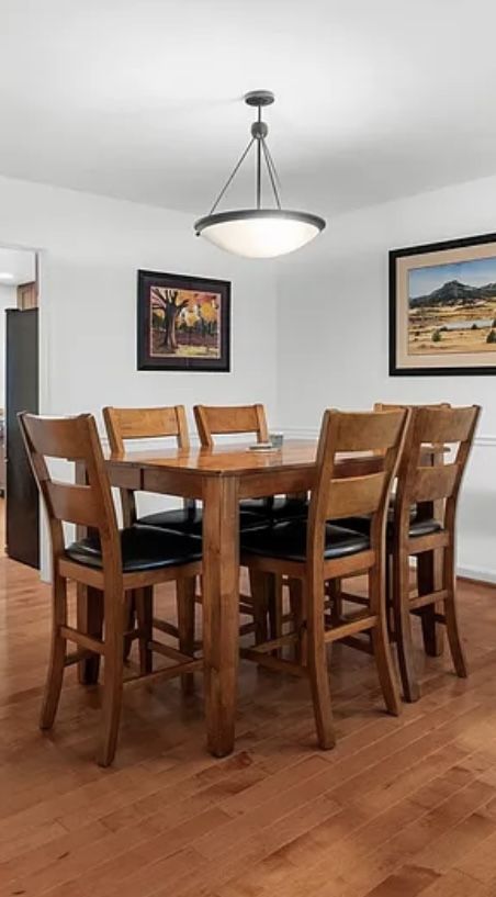 Solid Wood Table with Six Chairs