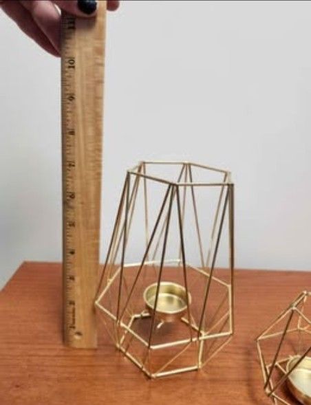 Gold Geometric Candle Holders