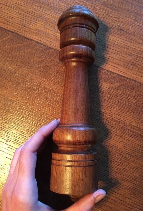 Vintage Tall Solid Wood 2-In-1 Pepper Grinder And Salt Shaker