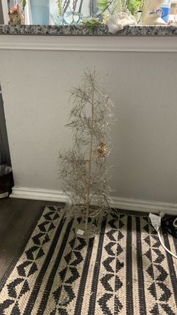 Gold Glitter Wire Christmas Tree Decoration