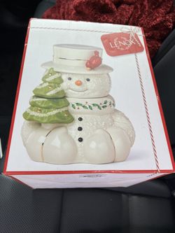 Lenox Snowman Christmas Cookie Jar