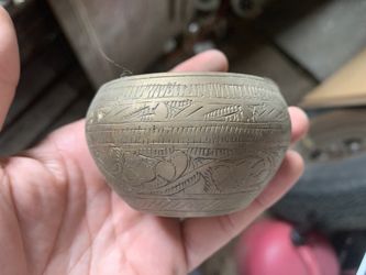 Chinese Floral Brass Singing Bowl