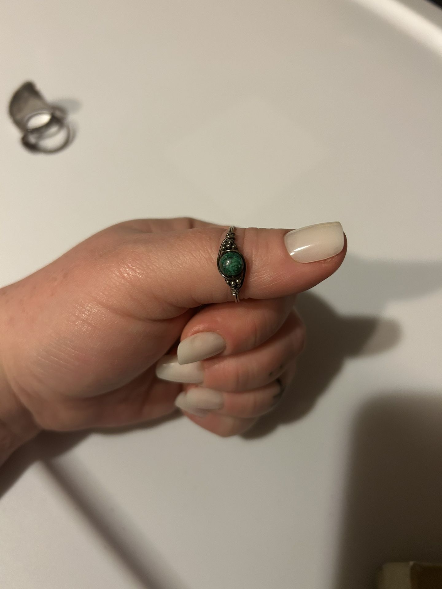 Lab Made Turquoise Ring, Size 8
