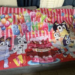 New large Bluey birthday banner
