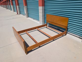 Vintage Mid Century Maple Full Size Bed Frame, c1960s
