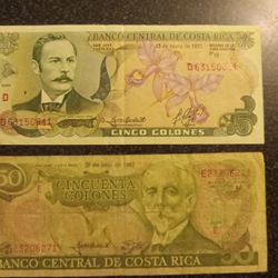 Vintage Foreign Currency (Costa Rica)