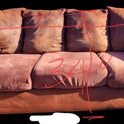 Brown Couch Set With Free Seat Cushion Covers And Free Coffee Table