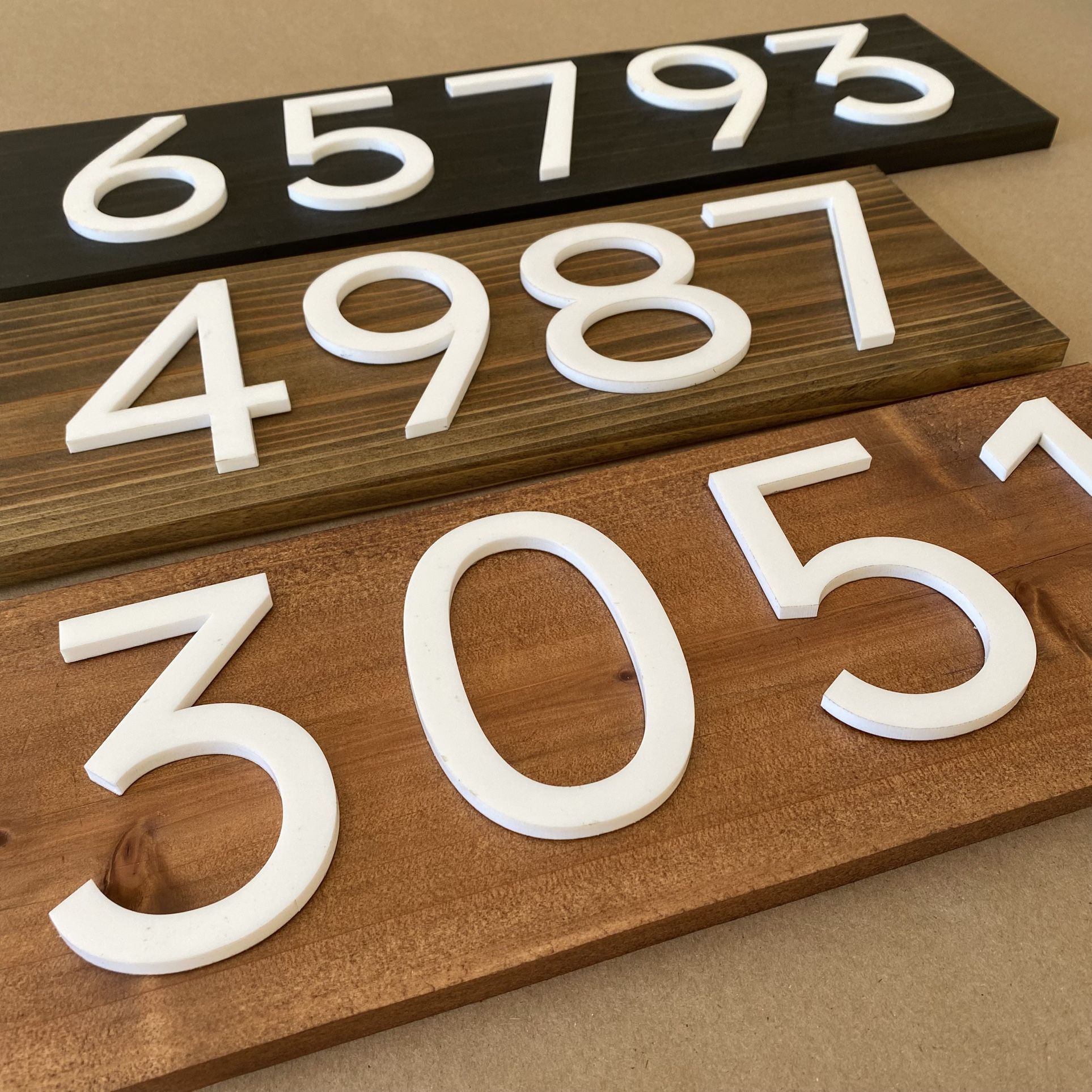 Horizontal House Number Sign Wood Plaque