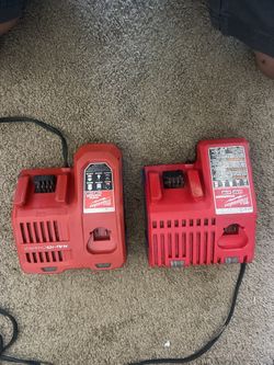 Two Milwaukee Chargers (Battery Not Included)