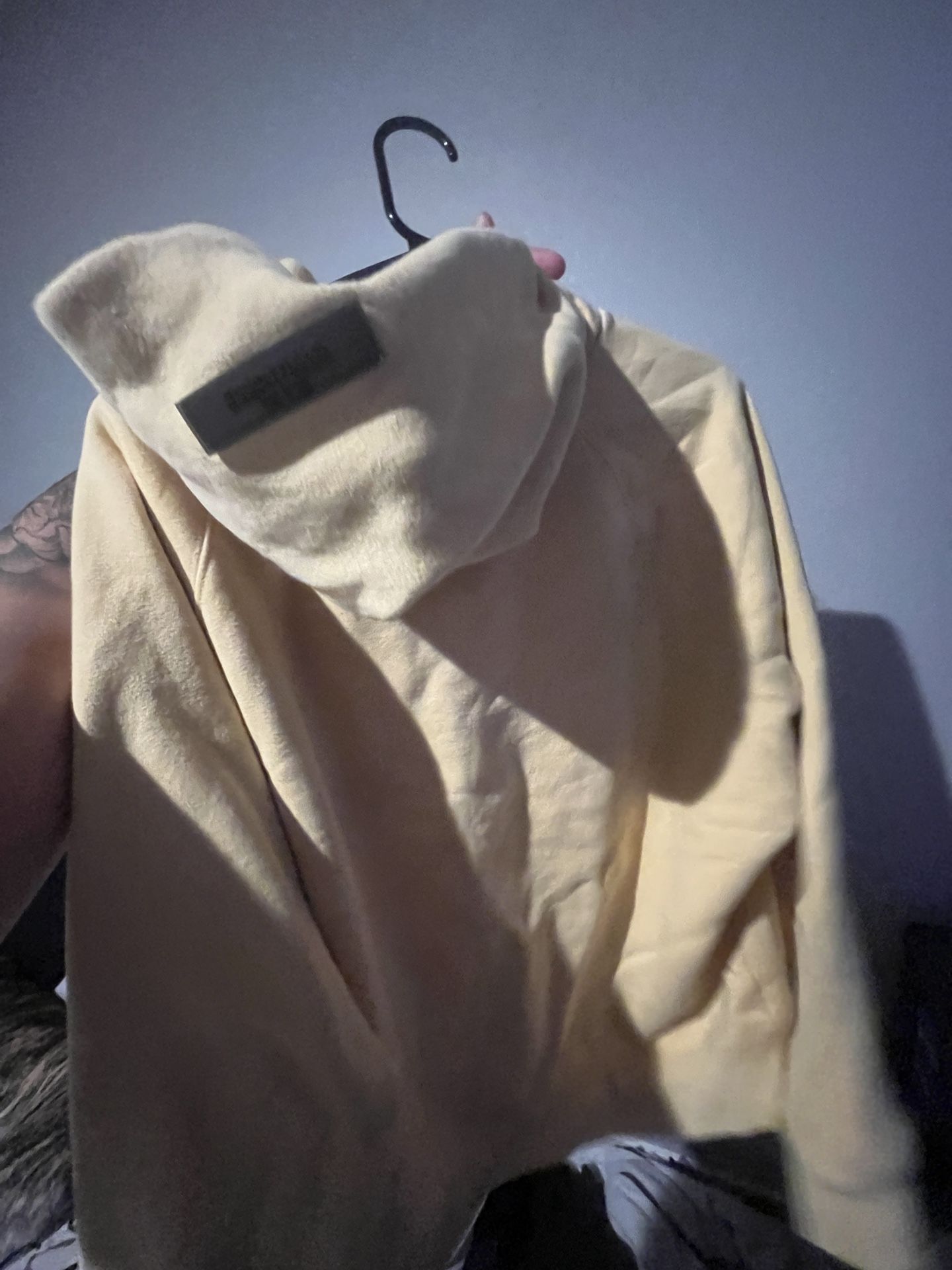 Yellow essential hoodie size XL fits like a large