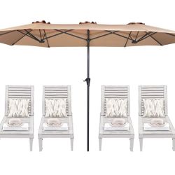 13FT Outdoor Umbrella for Patio, Double - SUPERJARE