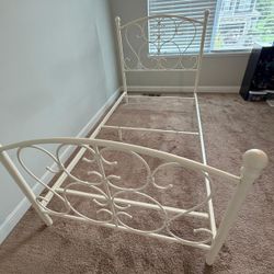 White Metal Twin Bed Frame