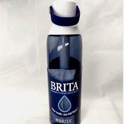 Brita Insulated Filtered Water Bottle with Straw Reusable BPA Free Plastic Blue