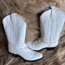 Vintage New Smooth 100% Leather Cowboy Boots by Sheplers size 8