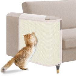 Cat Scratch Sofa Protector,23.6inch L*19.6inch W Cat Scratch Furniture Protector Pad, Couch Arm Sheild with Natural Sisal for Protecting Couch Sofa Ch