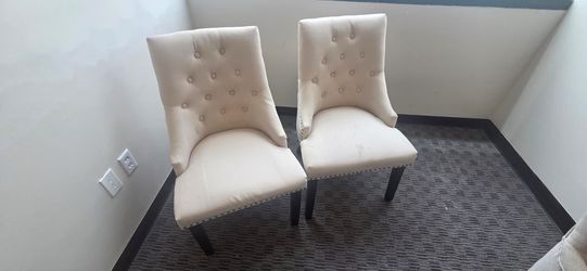 Upholstered Accent Chairs with Nailhead Trim Solid Wood Legs