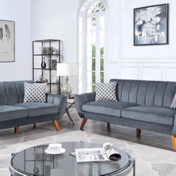 Brand New Comfy Modern Sofa Loveseat Set 