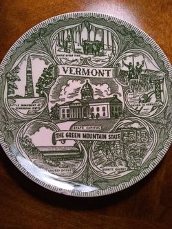 Rare Vintage Vermont Collectors Plate 7 1/4" diameter