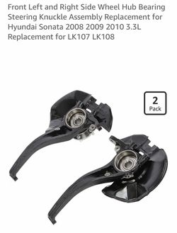 Front Left and Right Side Wheel Hub Bearing Steering Knuckle Assembly Replacement for Hyundai Sonata 2008 2009 2010 3.3L Replacement for LK107 LK108