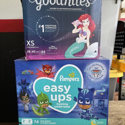 New Boxes Of Training Pants Pampers Easy Ups & Huggies Goodnites 