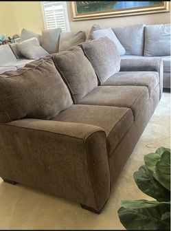 Gray Fabric 3-Seat Sofa