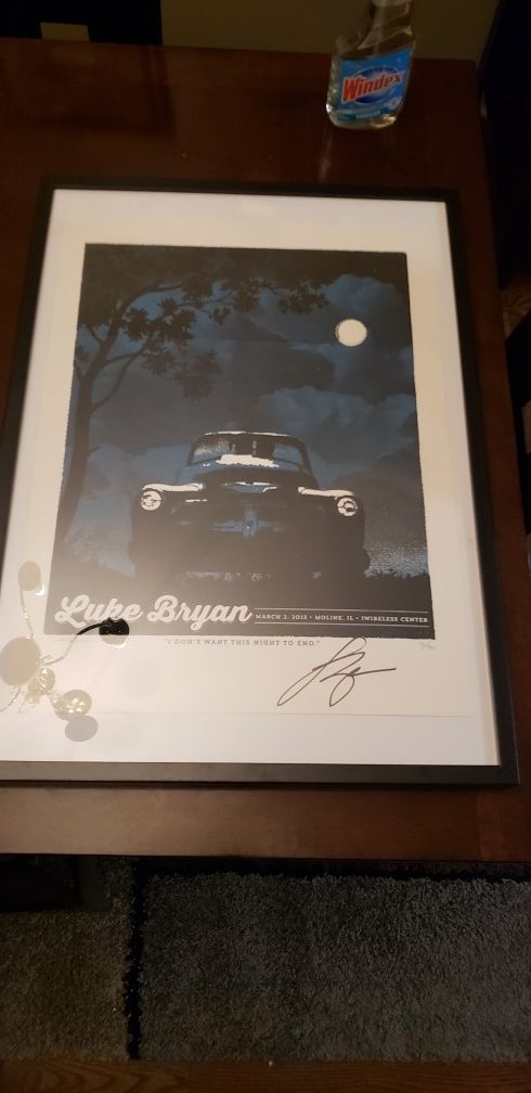 Luke Bryan autographed lithograph