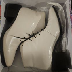 Jeffrey Campbell Talcott-3 Ivory Block Heel Boots – Size 8 (Retail ~$175)