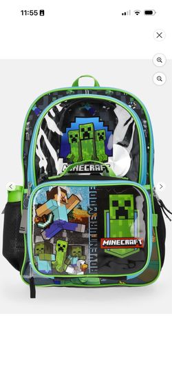 Minecraft Kids Backpack with Lunch Bag